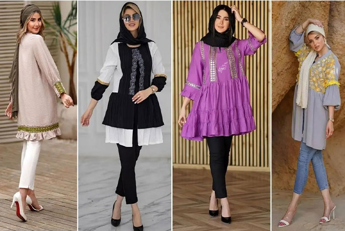 ست کردن مانتو عروسکی با شلوار اسکینی