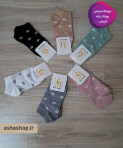 جوراب نخی طرح بابونه
