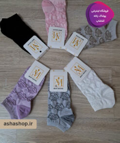 جوراب نخی طرح رزگل